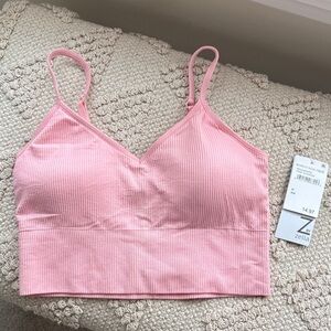 Zella Blush Ribbed Sports Bra